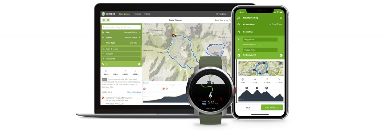 Polar Grit X + Komoot App /die besten Trail Apps