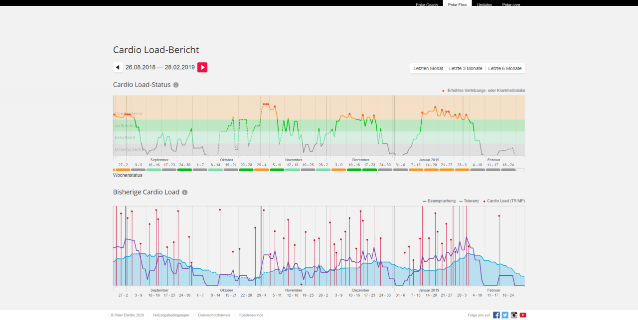 Polar Flow Webservice: Cardio Load Bericht / besser trainieren