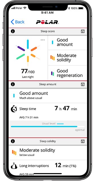 Polar Flow App: Schlafanalyse-Trainings-App