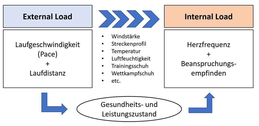 Grafik: Zusammenhang von Laufbelastung und Beanspruchung - leichter Laufen