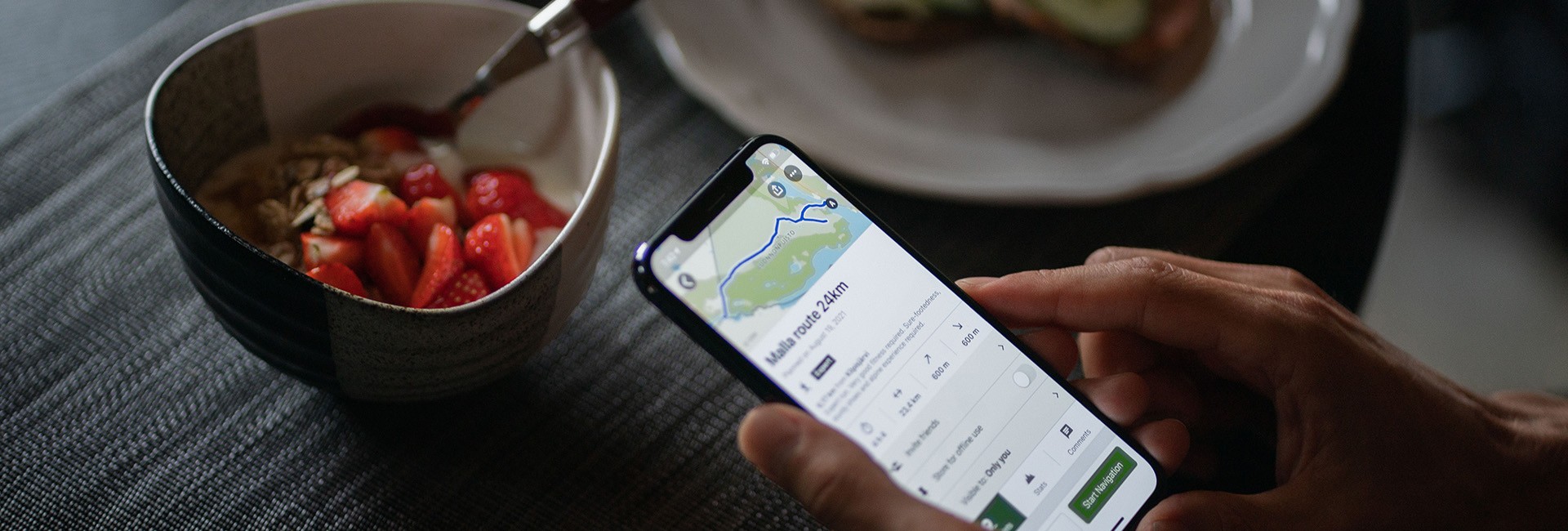 Routenführung auf Handy - Gesunde Gewohnheiten im Alltag