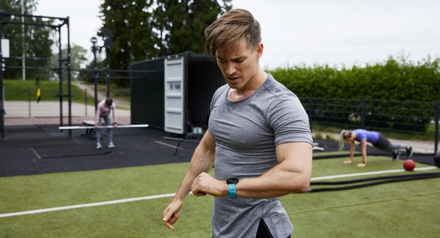 Cardio workout session with data 