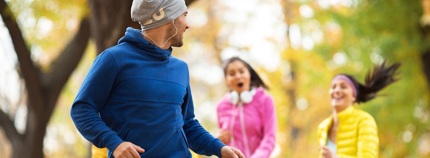 Runners enjoying running
