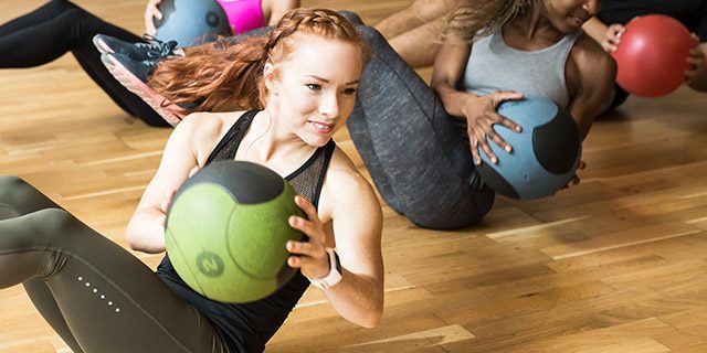 A group fitness class 