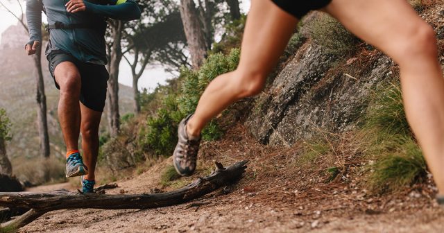 Running on the trails. 