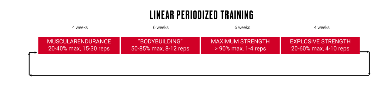 Linear periodized training - Strength Training for Endurance Athletes