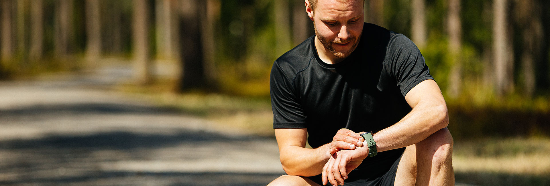 Runner checking recovery data.