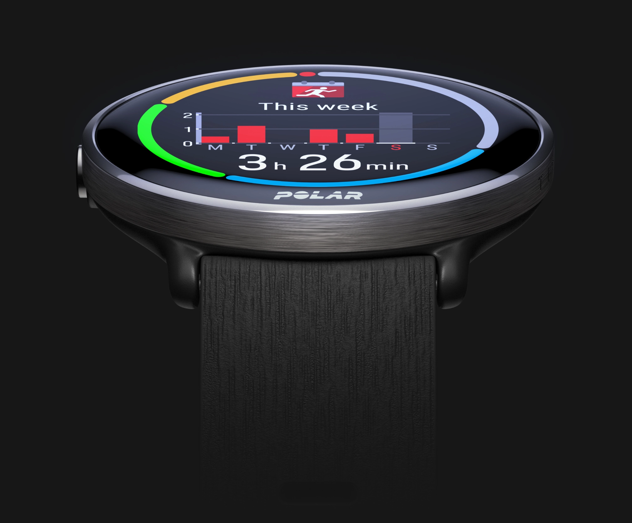 Polar Ignite 3 Titanium GPS Fitness Watch - Black (Silicon Wristband)