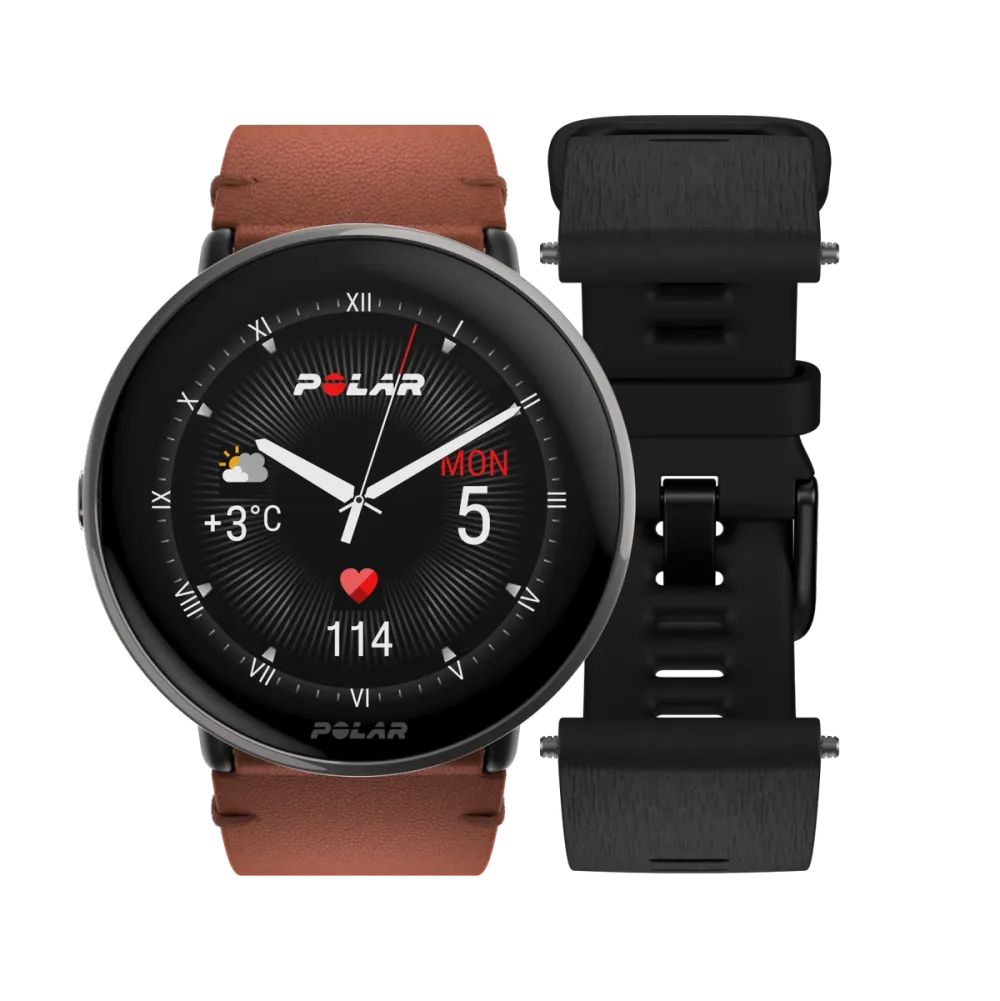 Polar Ignite 3 Titanium, Sun-Kissed Bronze Leather