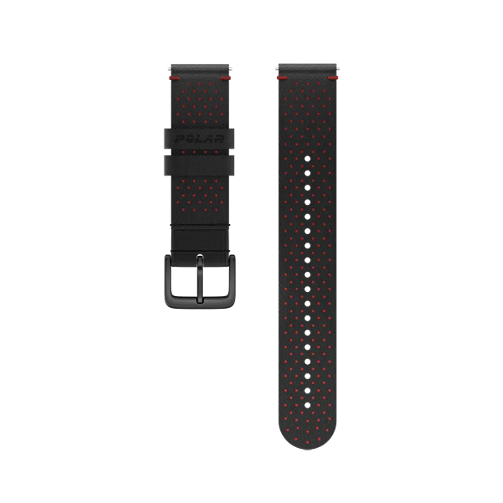 Polar UK Polar Leather Wristband, 20mm, Black, M-XL
