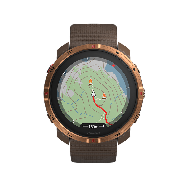 Polar UK Polar Grit X2, Outdoor Watch, Brown Copper