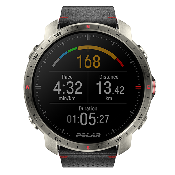 Polar UK Polar Grit X Pro, Premium Outdoor Multisport Watch, Titan