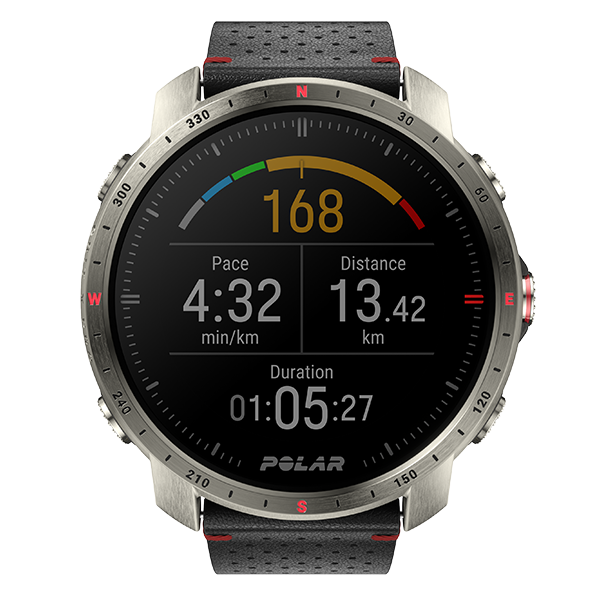 Polar Grit X Pro, Montre multisport outdoor haut de gamme, Titan