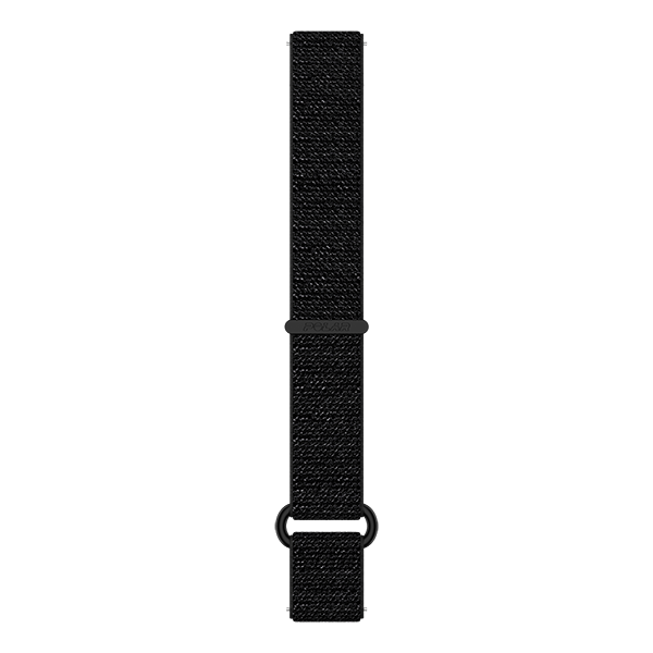 Polar UK Polar hook and loop nylon wristband, 20 mm, Black