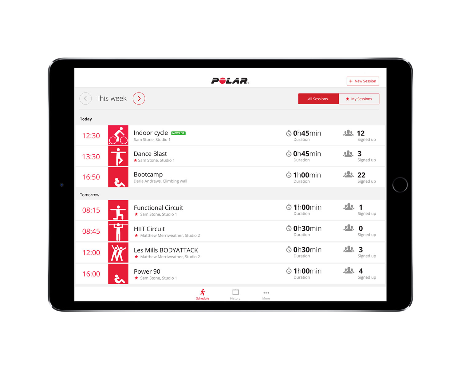 polar workout app